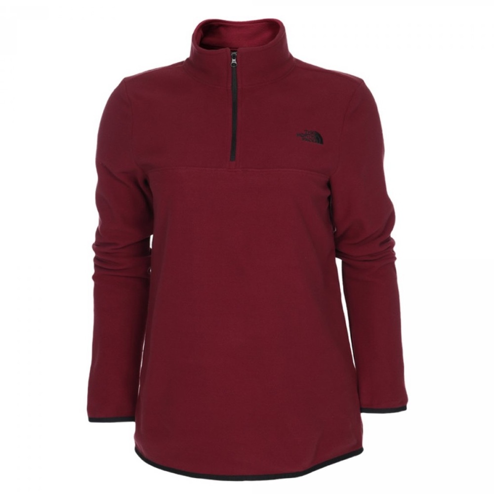 North Face - Quarter Zip Fleece - Deep Garnet Red - Women Small